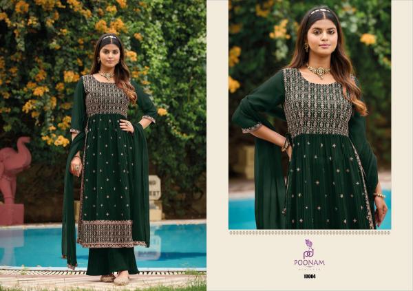 Poonam Rose Gold Nayra Cut Party Wear Georgette  Kurti Collection